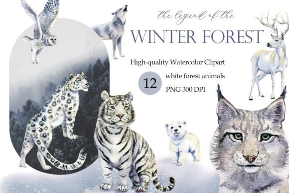 Download Watercolor White Forest Animals Png - Forest animals Collection