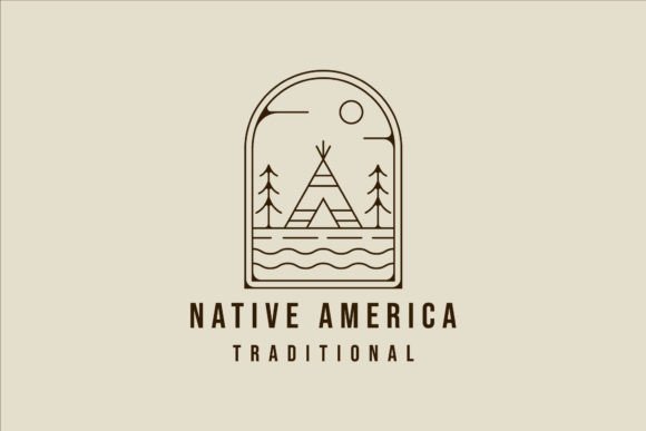 Download Teepees Indian Line Logo Vector Design - Design Collection