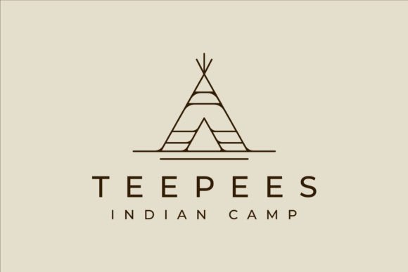Download Teepees Indian Line Logo Vector Design - Design Collection