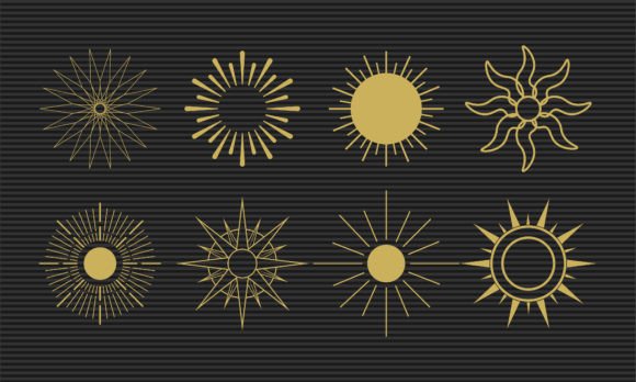 Download Gold Boho Sunburst Design Elements - Design Collection