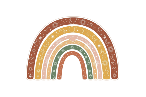 Download Boho Celestial Rainbow Arch Design Art - Design Collection