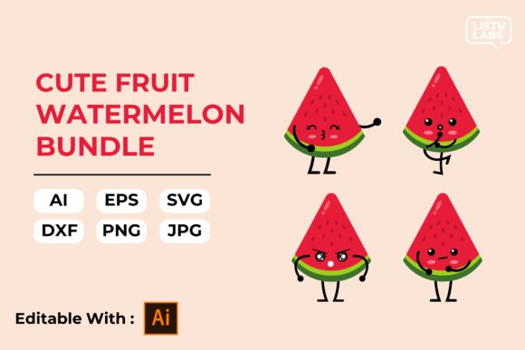 Download Cute Fruit Kawaii Bundle – Watermelon #5 - Kawaii bundle Collection