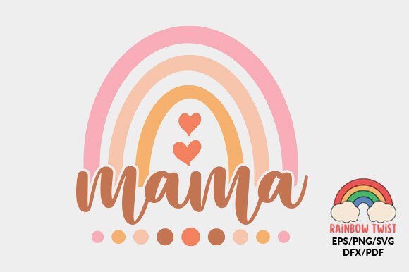 Download Mama Boho Rainbow PNG SVG Design - Design Collection