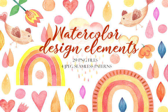 Download Watercolor Boho Elements Abstract Design - Design Collection