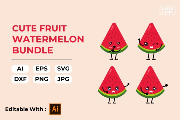 Download Cute Fruit Kawaii Bundle – Watermelon #6 - Kawaii bundle Collection