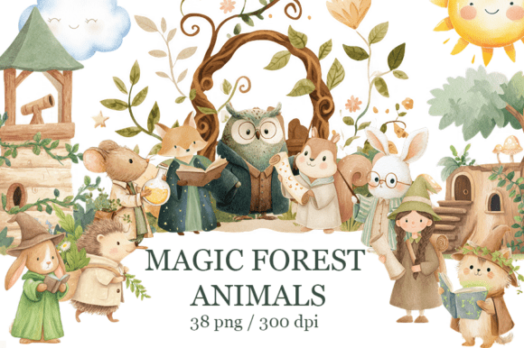 Download Magic Forest Animals Watercolor - Forest animals Collection