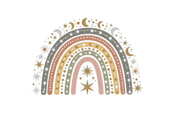 Download Boho Celestial Glitter Rainbow Design - Design Collection