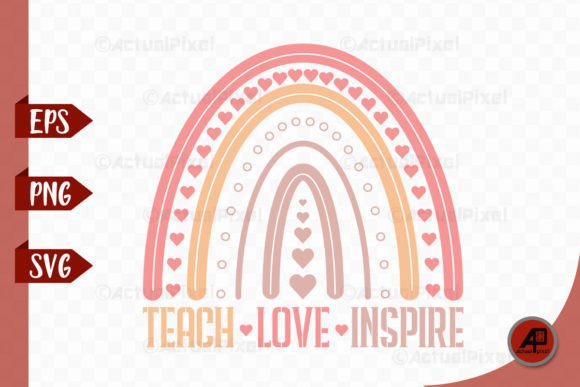 Download Teacher Boho Rainbow Png SVG Design - Design Collection