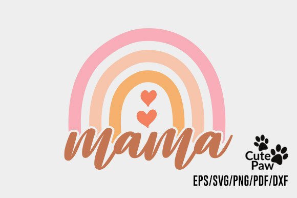 Download Mama Boho Rainbow PNG SVG Design - Design Collection
