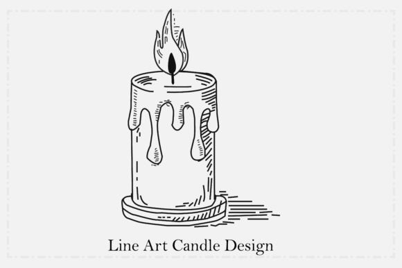 Download Modern Line Art Candle Design - Design Collection