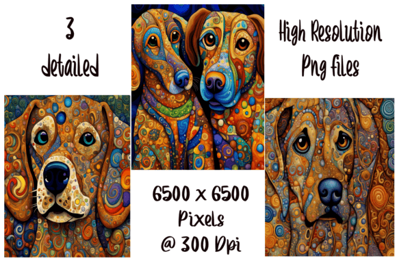 Download Whimsical Patchwork Style Dogs Set of 4 - Premium Bundle