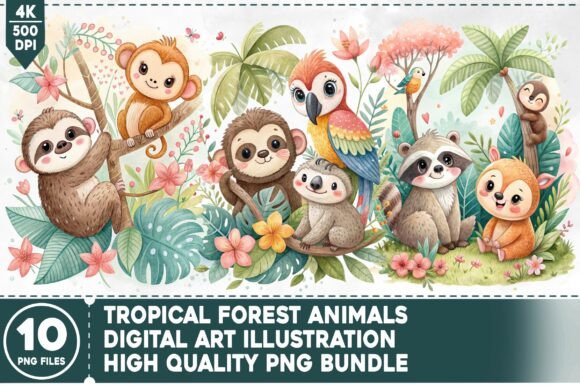 Download Tropical Forest Animals PNG Bundle - Forest animals Collection