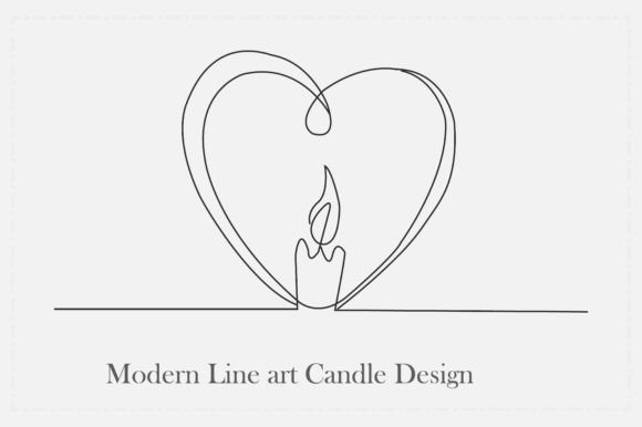 Download Modern Line Art Candle Design - Design Collection