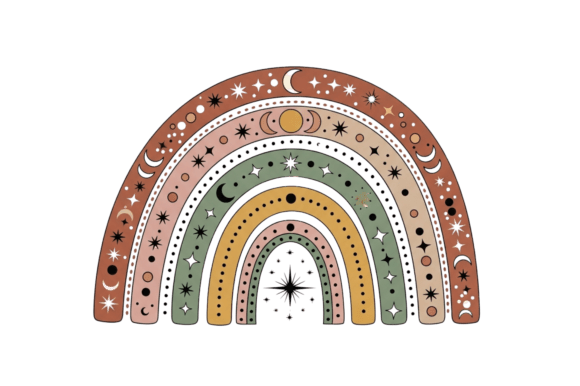 Download Boho Celestial Rainbow Arc Design Art - Design Collection