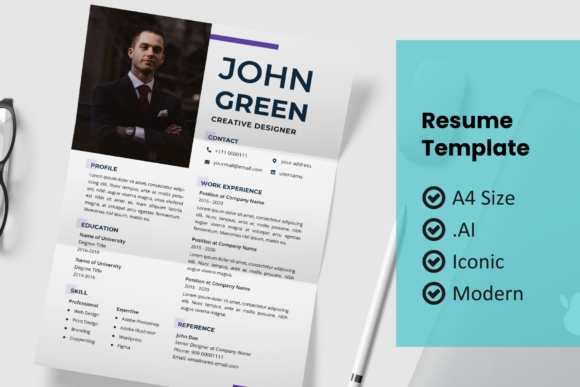 Download Modern Line Resume Design Template - Design Collection