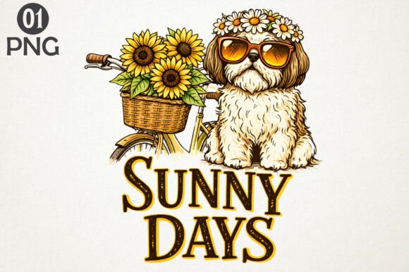 Download Sunny Days Dog PNG Summer Clipart Design - Design Collection