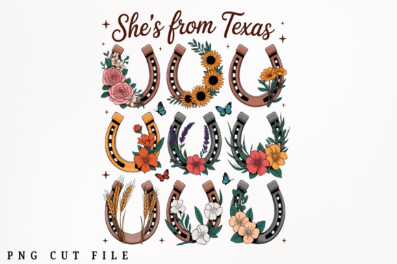 Download Floral Horseshoe Western PNG Design - Design Collection