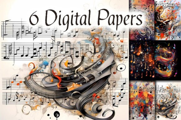 Download Music Notes Sublimation Abstract Designs - Design Collection