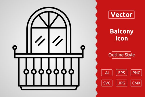 Download Vector Balcony Outline Icon Design - Design Collection